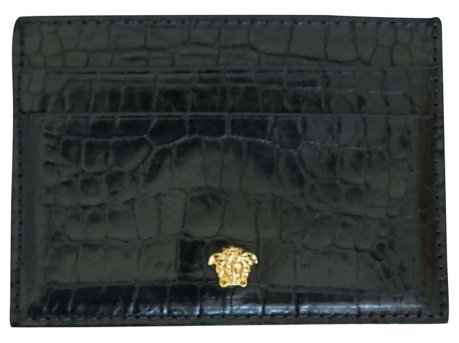 Versace Wallets Small accessories Black Leather  ref.191748