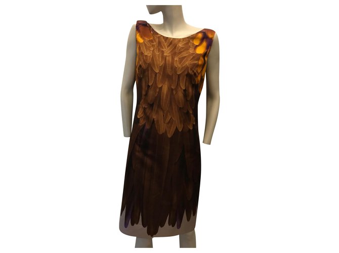 Prada Feather pattern dress Multiple colors Silk  - Joli Closet