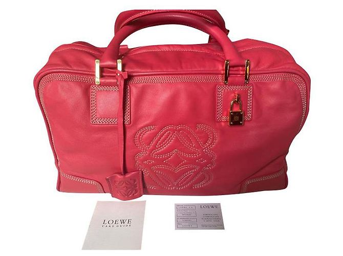 Sac à main Loewe Amazona en cuir de mouton rose