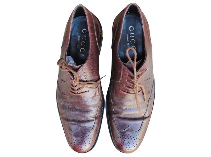 Derby Gucci in pelle marrone scuro 42 IT