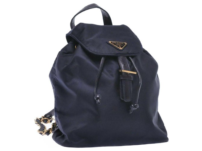 Prada backpack Black Synthetic  ref.191957