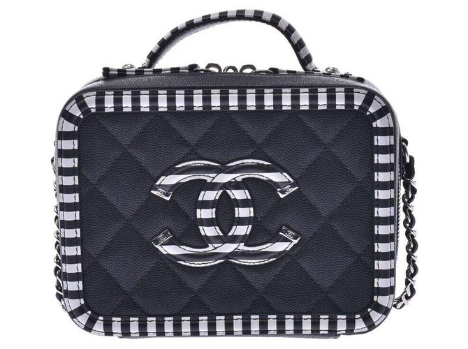 Chanel Vanity Black Leather  ref.192001