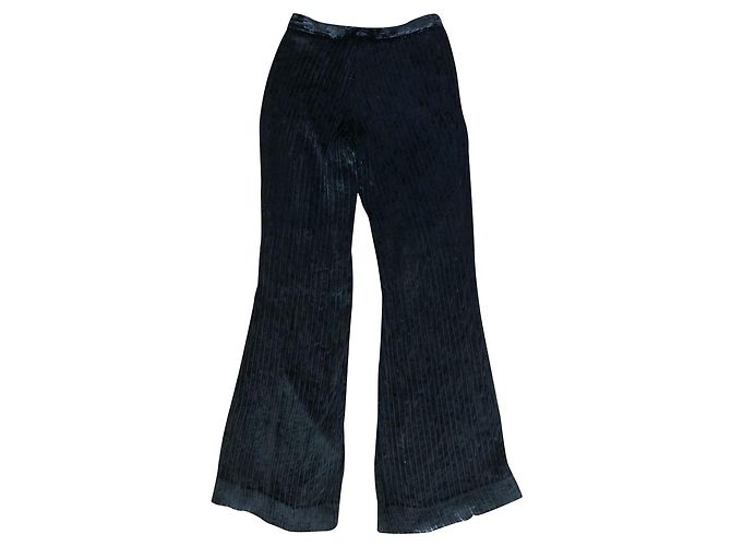 Schwarze Vintage Gucci Samthose
