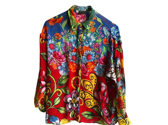 Gianni Versace Hemd mit Blumenmuster Mehrfarben