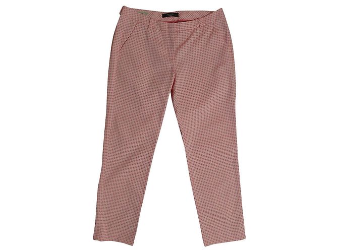 Pantalones Weekend Max Mara Rosa y Blancos de Algodón