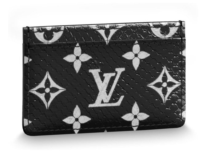 Louis Vuitton LV Card Holder recto verso new Black Leather ref