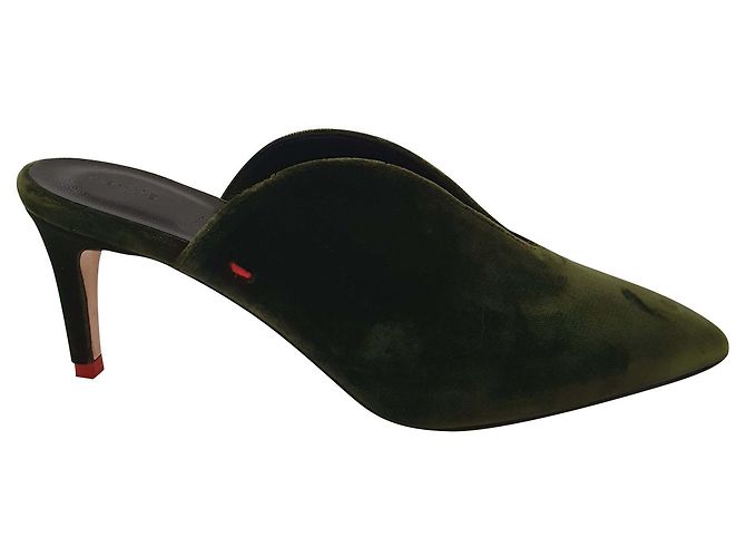 Aeyde Green Cloth Heels