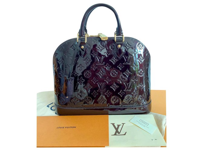 Louis Vuitton Alma PM Vernis Amarante Prune Leather  ref.192118