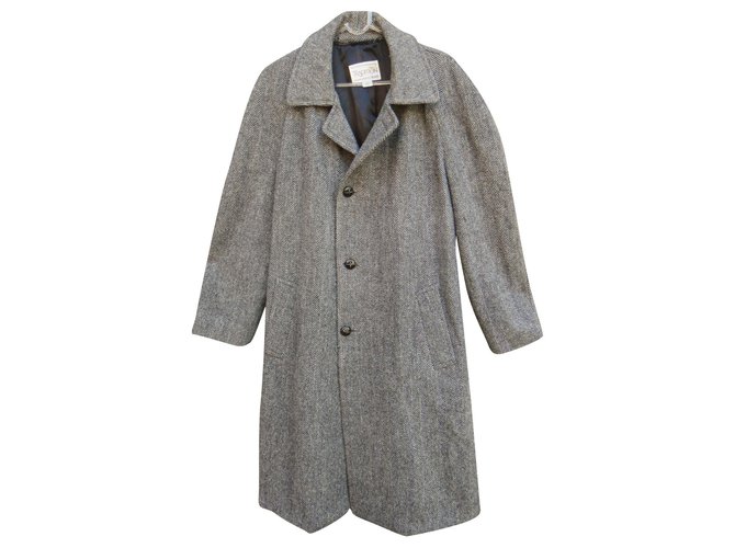 Autre Marque man coat in Harris Tweed t 52 Grey Wool  ref.192236