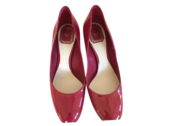 Christian Dior Medium high heels Red Leather  ref.192257
