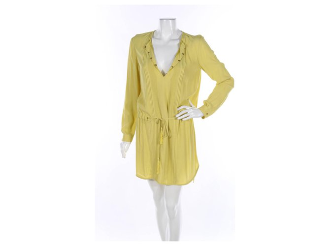 Diane Von Furstenberg Dresses Yellow Silk Rayon  ref.192293