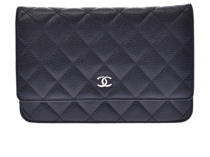 Chanel Wallet On Chain Black Leather  ref.192299
