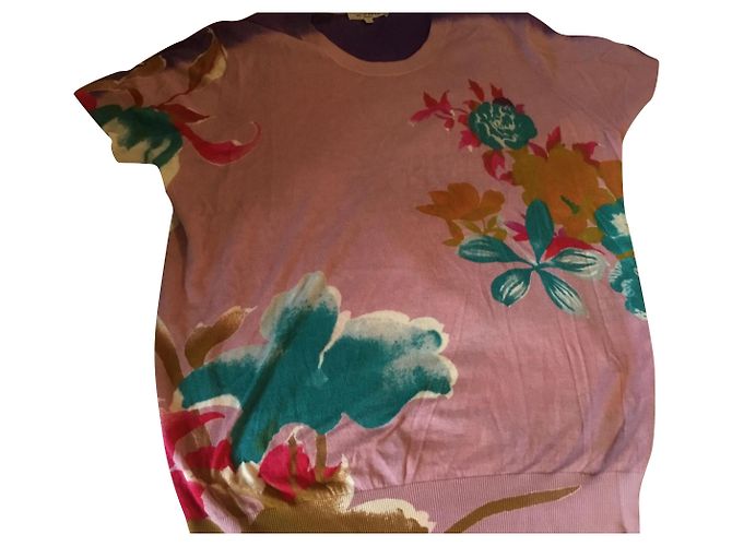 Camisola Etro de mangas curtas estampada em dois tons de algodão Multicor