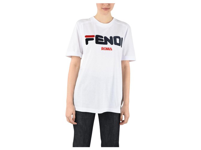 Fendi T-Shirt neu Weiß Baumwolle  ref.192338