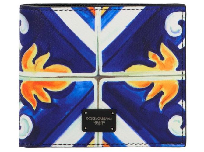 Portafoglio 'Maioliche' Dolce & Gabbana Multicolore Pelle  ref.192371