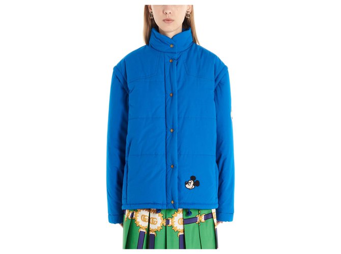 Gucci 'Mickey mouse' down jacket Blue Cotton  ref.192398