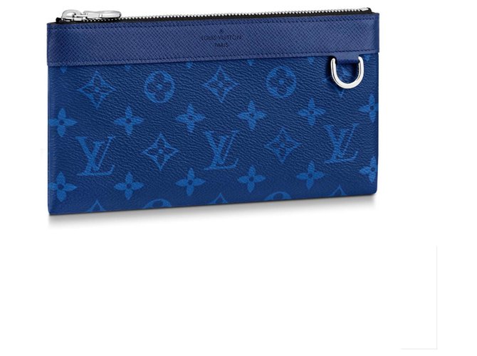 Louis Vuitton Descoberta pochette novo Azul Couro  ref.192417