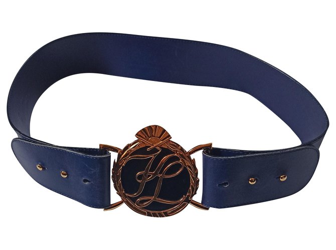 Karl Lagerfeld Belts Blue Leather  ref.192428