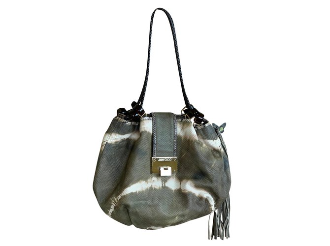 Jimmy Choo Collectors Ladies handbag Khaki Leather  ref.192429