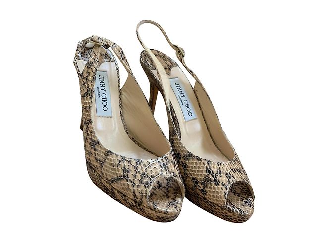 Jimmy Choo Tacchi di colore naturale Pyton Stampa python