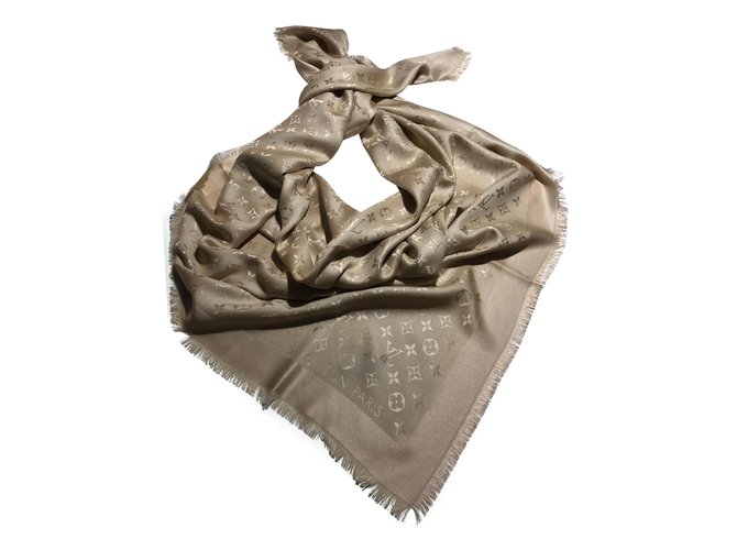 vuitton monogram silk wool scarf