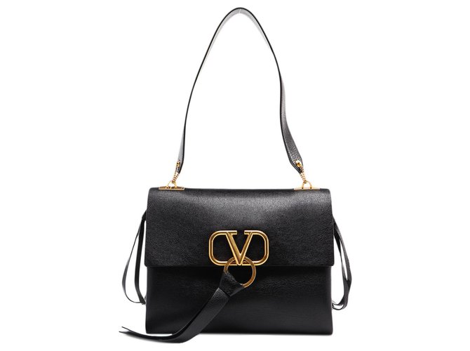 Valentino Garavani V RING medium shoulder bag Black Red 265766 | eBay