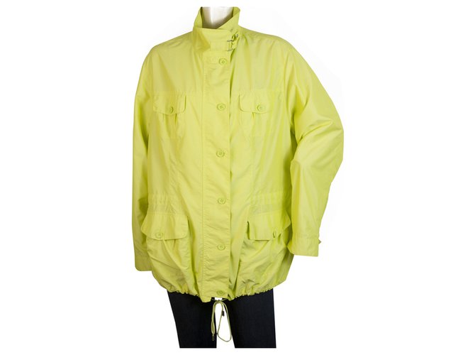 Elena Miró Elena Miro Yellow Midi Raincoat Trench Rain Mac Jacket Coat size UK 18 Eur 48 Polyester  ref.192662