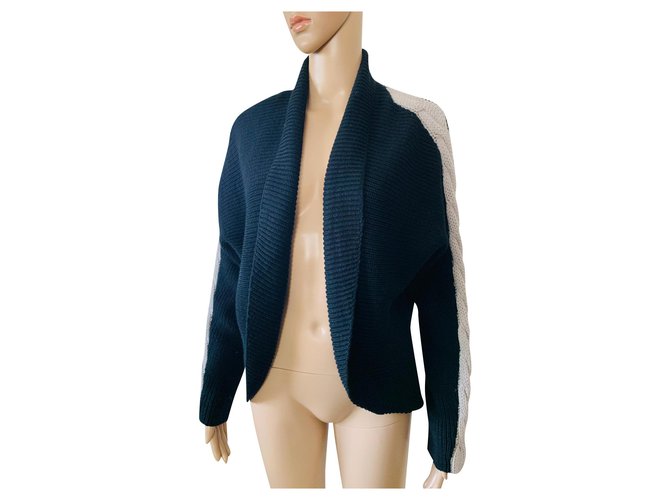 Bitte Kai Rand Schwarzer Wollstrickpullover Gr M 