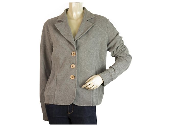 Liu.Jo Ajay by Liu Jo Gray Button Closure Cotton Summer Cardigan jacket Elbow Sequins Grey