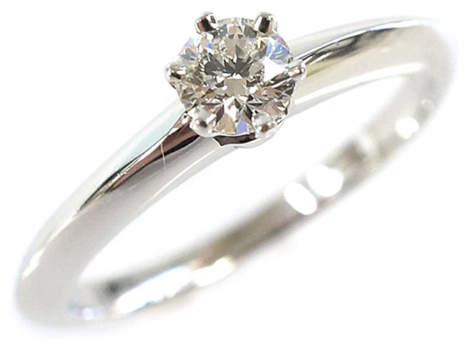 Tiffany & Co Tiffany Silver Diamond Ring Silvery Metal Platinum  ref.192790