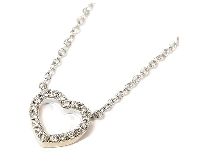 Tiffany & Co Collier diamant Tiffany en argent Metro Heart Métal Argenté  ref.192832