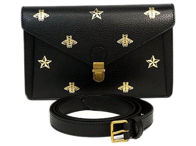 Gucci Gucci Black Bee Star Belt Bag 