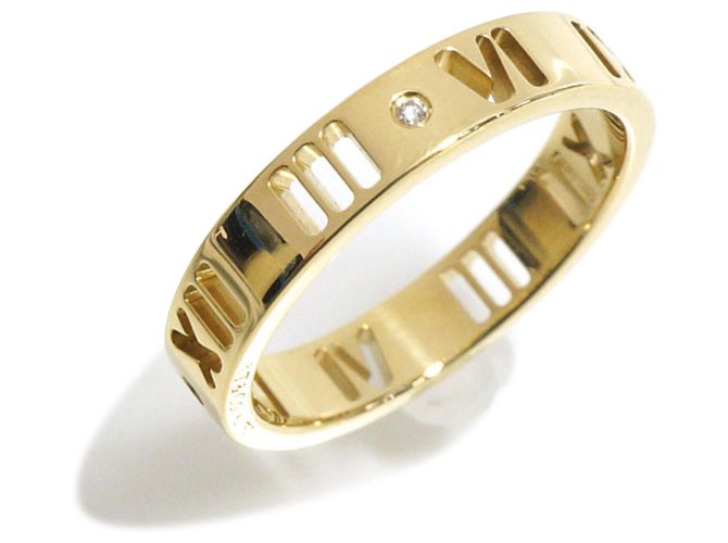Autre Marque Tiffany Gold Diamond Ring Anel perfurado Dourado Metal  ref.192856