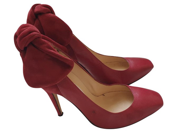 Carven Red leather heels  ref.192945