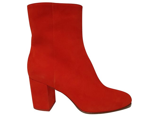 Aeyde Orange Suede Boots