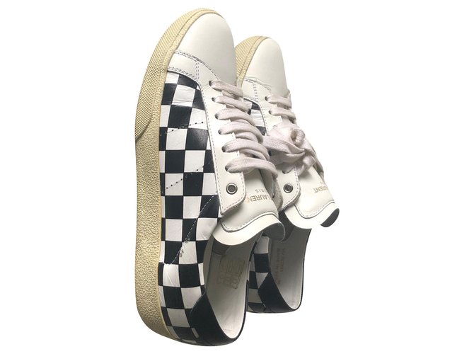 Black and white Saint Laurent sneakers Multiple colors Leather  ref.193143