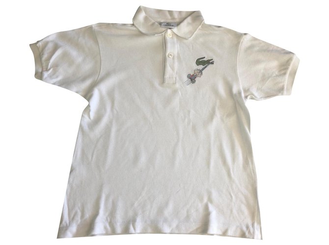 Lacoste Camisetas y tops Blanco Algodón  ref.193165
