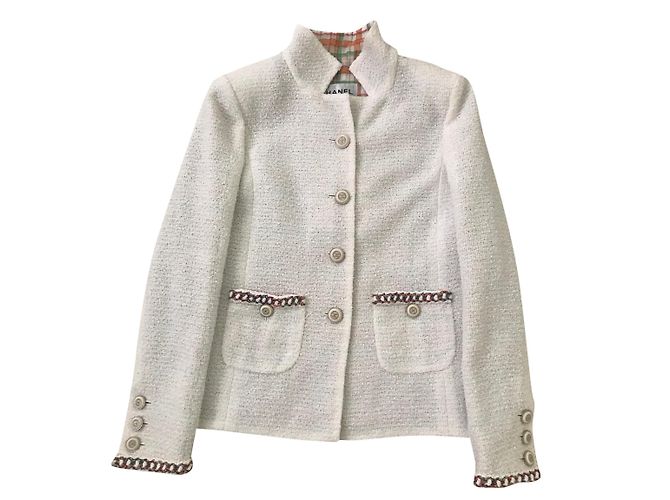 Chanel 2020 Jacke 38 Weiß