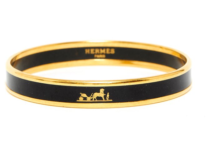 Hermès EMAIL BLACK THIN TS Golden Metal  ref.193431