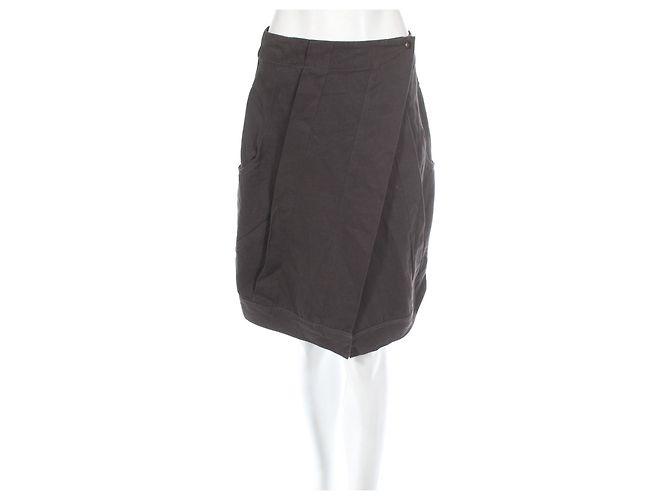 Autre Marque Falda gris Sarah Pacini Hug Me de algodón y lino