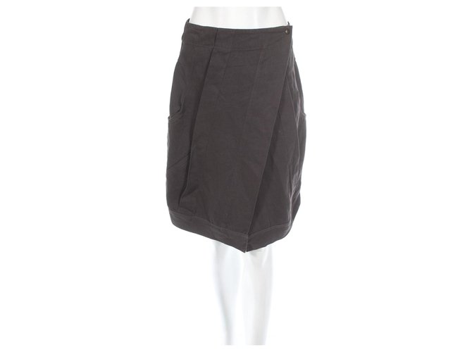 Autre Marque Skirts Grey Cotton Linen  ref.193452