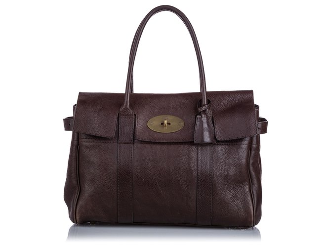 Mulberry Brown Bayswater Leather Handbag Dark brown Pony-style calfskin  ref.193463