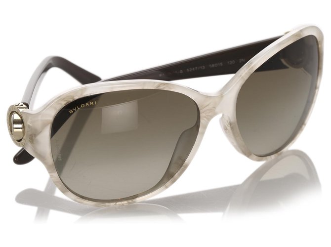Bulgari Bvlgari Brown Square Tinted Sunglasses Dark brown  ref.193506