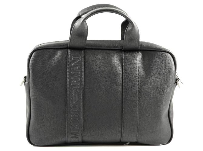 Armani business bag nouveau Polyuréthane Noir  ref.193540