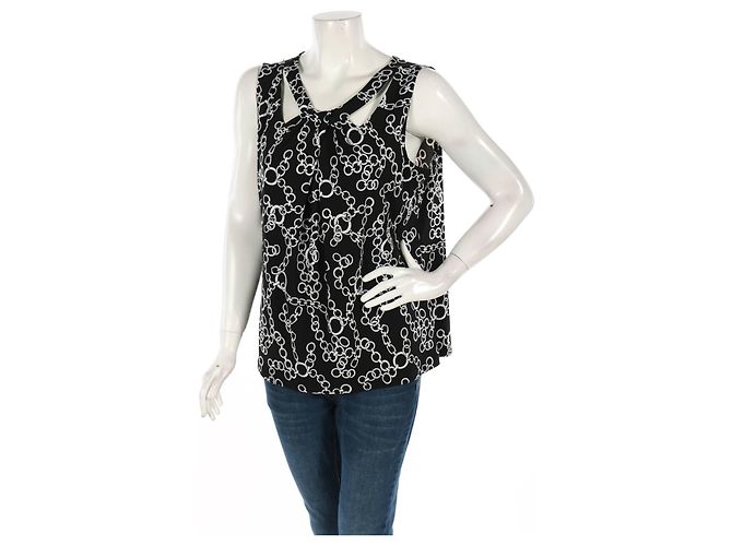 Canotta Nine West Nera e Bianca Nero Bianco