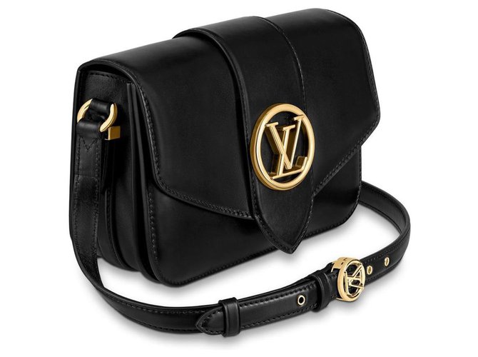 Louis Vuitton Pont 9 Handbag Black Leather  ref.193565