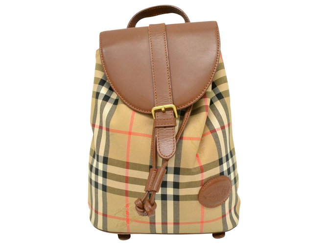 Burberry The Rucksack Beige Leather  ref.193587