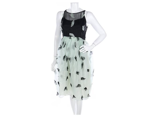 Autre Marque Rachel Antonoff Kleid aus Seide und Polyester schwarz weiß Mehrfarben