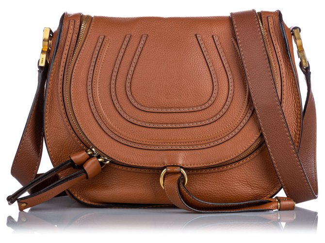 Chloé Chloe Brown Medium Marcie Crossbody Bag Leather Pony-style calfskin  ref.193661