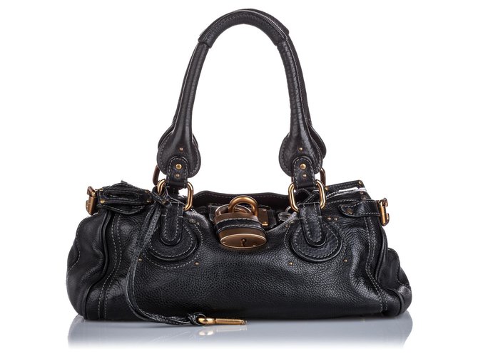 Chloé Chloe Black Leather Paddington Handbag Pony-style calfskin  ref.193671